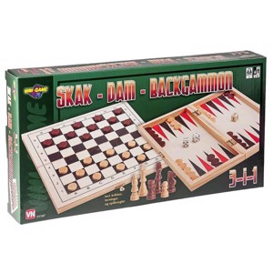 3-i-1 Skak+Dam+Backgammon