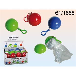 Regnponcho med hætte i plasticbold