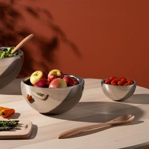 Bodum MIDORA - 3 salatskåle dobbeltvæggede i rustfrit stål, 0,6 l, 3,0 l, 6,5 l