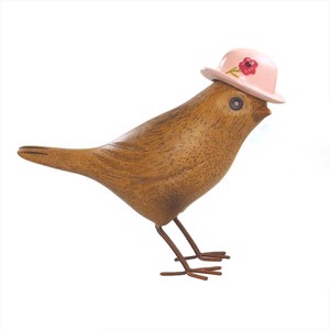 DCUK - Fugl med pink sommerhat - 12 cm.