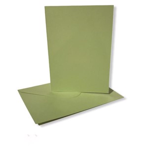 Ensfarvet kort med kuvert - Lys Grøn