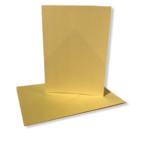 Ensfarvet kort med kuvert - Gul