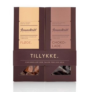 Karamelleriet - TILLYKKE - 2x120g Fløde- og Chokoladekaramel