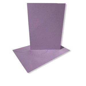 Ensfarvet kort med kuvert - Lilla