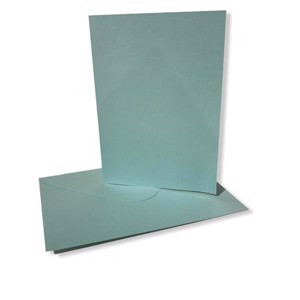 Ensfarvet kort med kuvert - Lyseblå