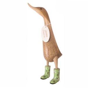 DCUK - And med blomstrede gummistøvler - Grønne - 35 cm