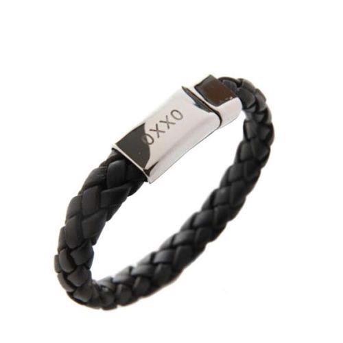 Oxxo Design Herre Armbånd - Sort flettet læder 