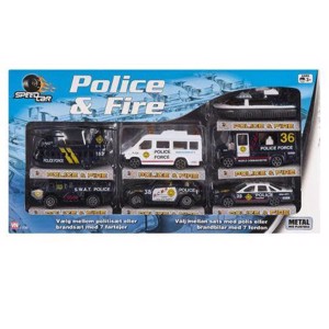 Speedcar - Politi sæt med 7 biler