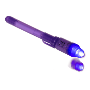 Pen med usynligt blæk og UV-lys